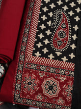 Patch Neck Cotton Blend Unstitched Suit With Dupatta